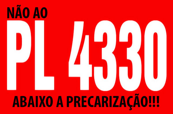 Aprovação do PL 4330 é retrocesso para os trabalhadores