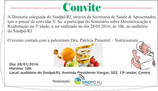 Aposentados – palestra sobre desintoxicação e reidratação