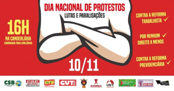 10 de novembro: Dia Nacional de Paralisação e Luta