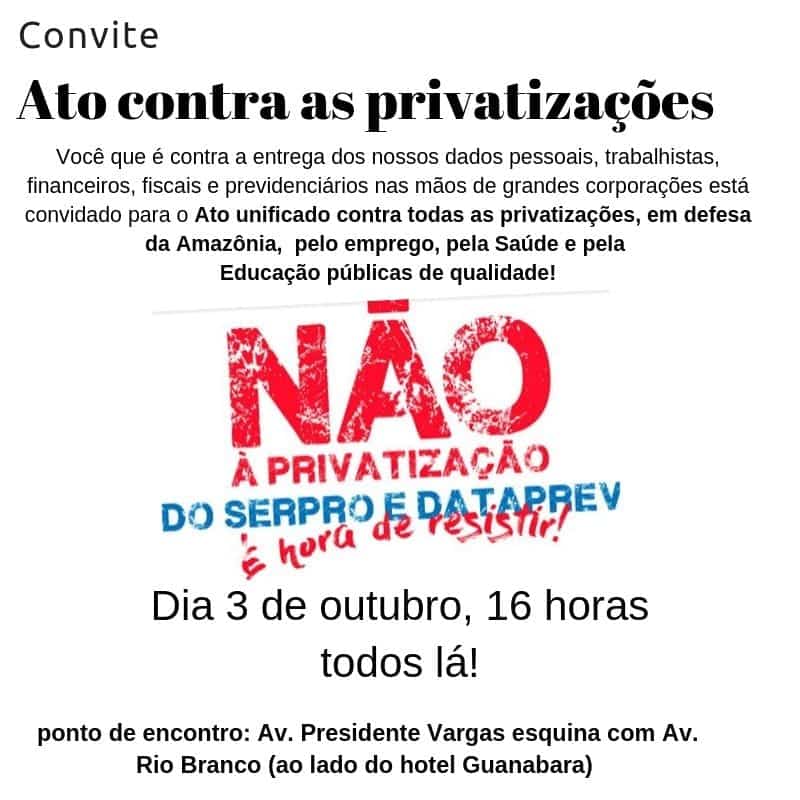 Ato contra as privatizações