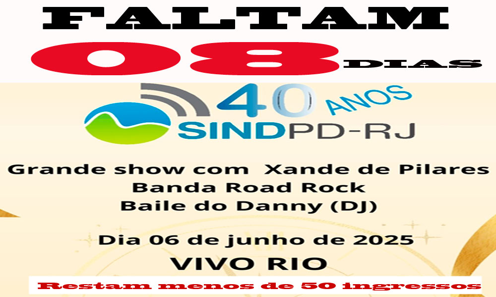 Festa de 40 anos do Sindpd-RJ – passo a passo para ingresso no Vivo Rio