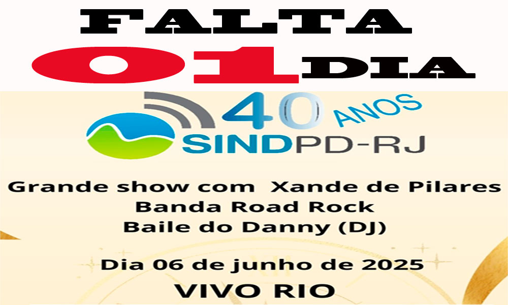 A festa de 40 anos do Sindpd-RJ é amanhã!