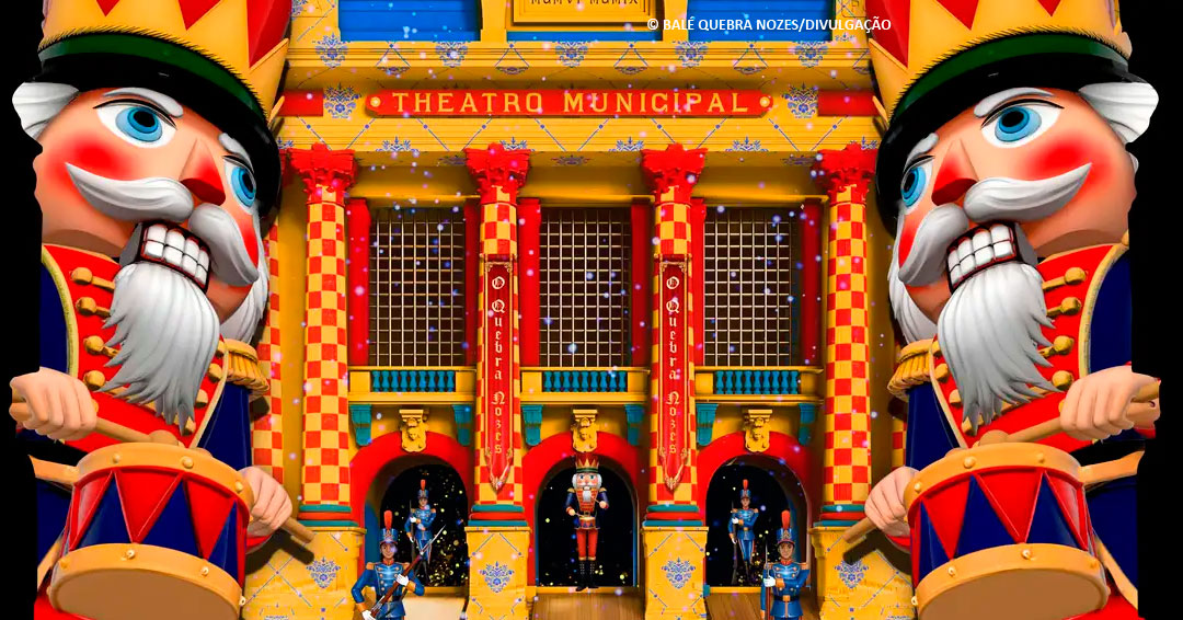 Fachada do Theatro Municipal do Rio vai mostrar balé O Quebras Nozes